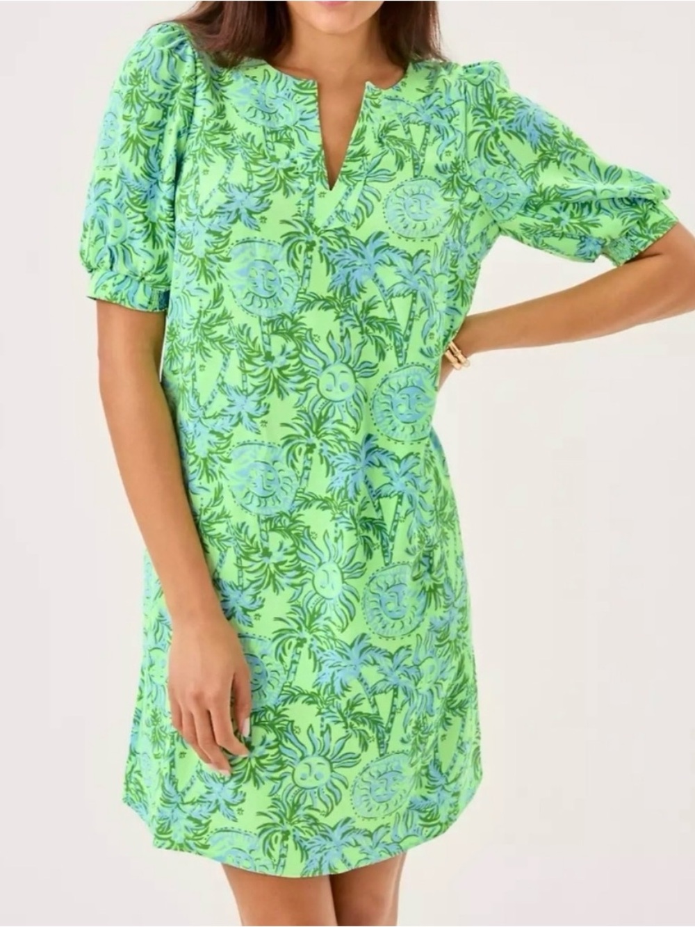 Lilly Pulitzer Olivine Short Sleeve Dress Cool Mint Catchin Rays Sz 6,MSRP $198 - Picture 3 of 7